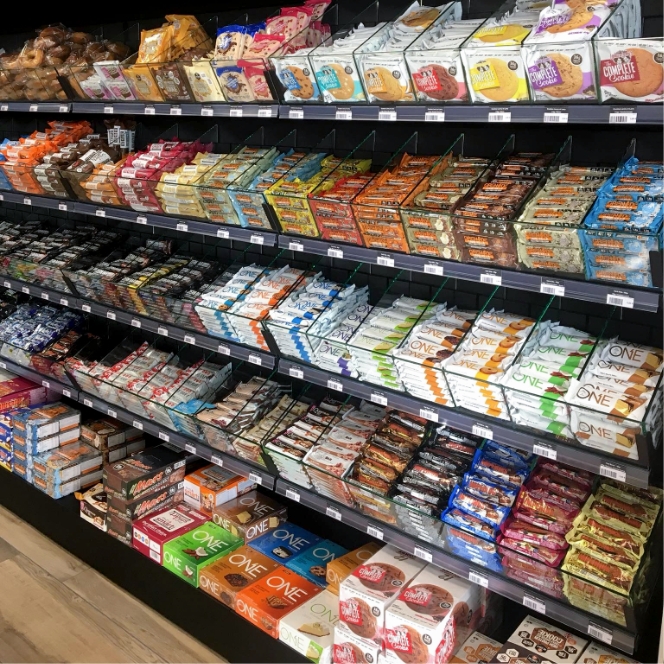 Photo du rayon barres d'énergie à Energy Shop